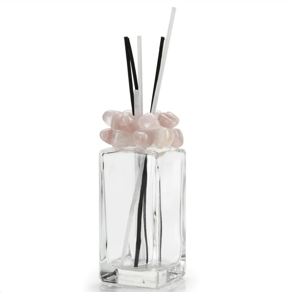 Image 2 for Rose Quartz Gemstone Scent Diffuser With Selenite & Wooden Sticks