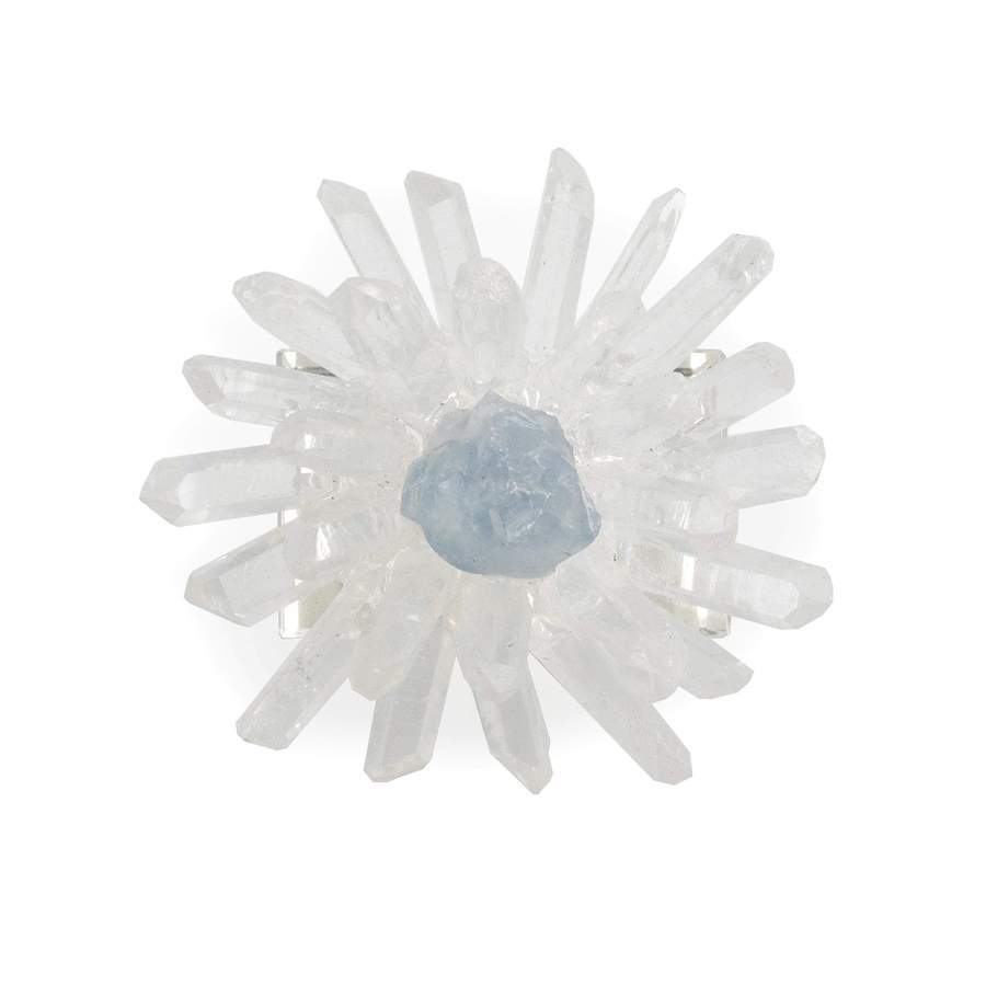 Image 2 for Quartz & Celestine Flower Napkin Holder 4pc Set