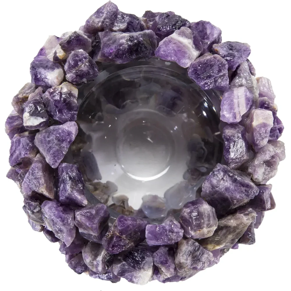 Image 2 for Amethyst Gemstone Vase -Round