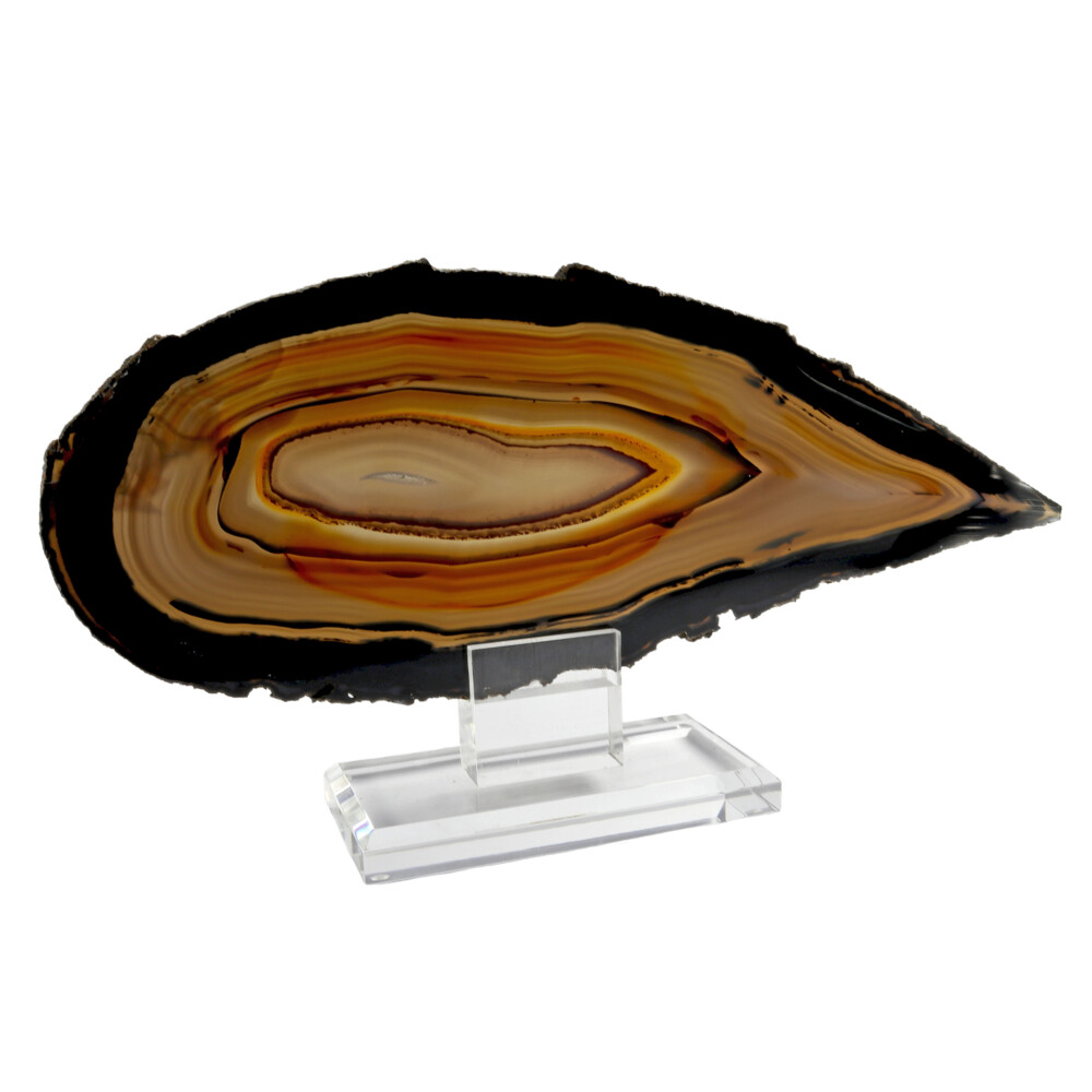 <span style="position: initial; margin: initial;"></span><span style="font-family: "EB Garamond"; position: initial; margin: initial;">Agate Slice On Acrylic Screw-in Stands With Black Edge And Rainbow Interior With Druze Pocket.</span><div style="position: initial; margin: initial;"><span style="font-family: "EB Garamond"; font-size: 16.8px; color: rgb(32, 33, 36); position: initial; margin: initial;">Agate is rock formation consisting of chalcedony and quartz as its primary components, consisting of a wide variety of colors. Agates are primarily formed within volcanic and metamorphic rocks.</span><span style="font-family: "EB Garamond"; font-size: 16.8px; color: rgb(32, 33, 36); position: initial; margin: initial;"> Natural from Brazil.</span><span style="font-family: "EB Garamond"; position: initial; margin: initial;"><br style="position: initial; margin: initial;"></span></div> Agate Slice On Acrylic Screw-in Stands With Black Edge And Rainbow Interior With Druze Pocket
