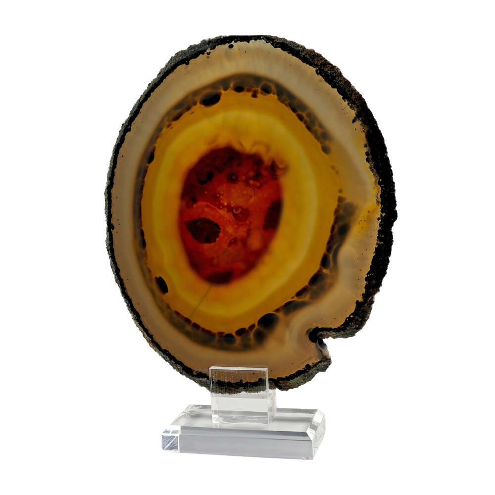 Image 2 for Agate Slice On Acrylic Screw-in Stand With Sunset Colors