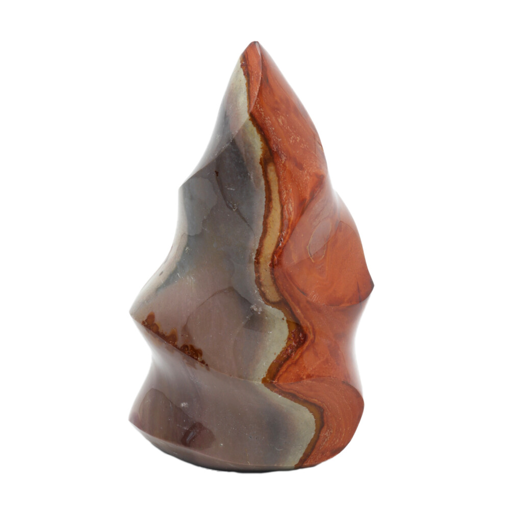 2 Polychrome Jasper Polished Carved Flame Shape Stone 3 34\u201d from Madagascar FREE SHIPPING