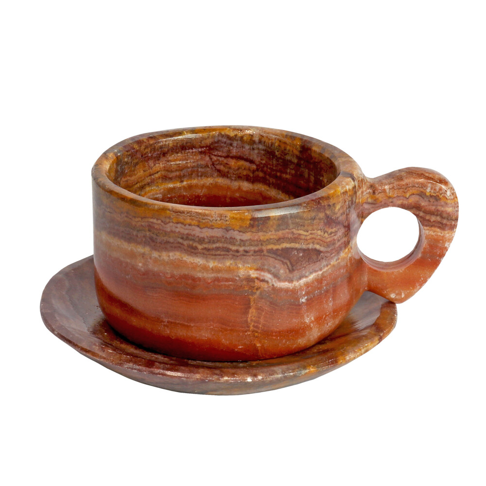 <span style="font-family: "EB Garamond";">Onyx Teacup Set -Red Talan</span> <div style="position: initial; margin: initial;"><p style="margin: initial; line-height: normal; color: rgb(0, 0, 0); font-variant-numeric: normal; font-variant-east-asian: normal; font-stretch: normal; font-family: "EB Garamond"; position: initial;"><font style="font-size: 1.2rem; line-height: 22px; position: initial; margin: initial;">These are one-of-a-kind, carved with intent</font></p><p style="margin: initial; line-height: normal; color: rgb(0, 0, 0); font-variant-numeric: normal; font-variant-east-asian: normal; font-stretch: normal; font-family: "EB Garamond"; position: initial;"><font style="font-size: 1.2rem; line-height: 22px; position: initial; margin: initial;">and </font><span style="font-size: 1.2rem; position: initial; margin: initial;">placement of each form from maximizing each individual onyx</span></p><p style="margin: initial; line-height: normal; color: rgb(0, 0, 0); font-variant-numeric: normal; font-variant-east-asian: normal; font-stretch: normal; font-family: "EB Garamond"; position: initial;"><font style="font-size: 1.2rem; line-height: 22px; position: initial; margin: initial;">boulder’s unique qualities and characteristics. Formed of translucent</font></p><p style="margin: initial; line-height: normal; color: rgb(0, 0, 0); font-variant-numeric: normal; font-variant-east-asian: normal; font-stretch: normal; font-family: "EB Garamond"; position: initial;"><font style="font-size: 1.2rem; line-height: 22px; position: initial; margin: initial;">bands of chalcedony in alternating colors and marbled with travertine</font></p><p style="margin: initial; line-height: normal; color: rgb(0, 0, 0); font-variant-numeric: normal; font-variant-east-asian: normal; font-stretch: normal; font-family: "EB Garamond"; position: initial;"><font style="font-size: 1.2rem; line-height: 22px; position: initial; margin: initial;">marble; it is “crypto-crystalline”, consisting of fine intergrowths of the</font></p><p style="margin: initial; line-height: normal; color: rgb(0, 0, 0); font-variant-numeric: normal; font-variant-east-asian: normal; font-stretch: normal; font-family: "EB Garamond"; position: initial;"><font style="font-size: 1.2rem; line-height: 22px; position: initial; margin: initial;">silica minerals quartz and morganite. Sourced from the Southern</font></p><p style="margin: initial; line-height: normal; color: rgb(0, 0, 0); font-variant-numeric: normal; font-variant-east-asian: normal; font-stretch: normal; font-family: "EB Garamond"; position: initial;"><font style="font-size: 1.2rem; line-height: 22px; position: initial; margin: initial;">Interior Region of Mexico. These semi-translucent textures allow light to</font></p><p style="margin: initial; line-height: normal; color: rgb(0, 0, 0); font-variant-numeric: normal; font-variant-east-asian: normal; font-stretch: normal; font-family: "EB Garamond"; position: initial;"><font style="font-size: 1.2rem; line-height: 22px; position: initial; margin: initial;">pass through, while the mix of opaque marbling adds a sense of founda</font><font style="font-size: 1.2rem; line-height: 22px; position: initial; margin: initial;">tion</font></p><p style="margin: initial; line-height: normal; color: rgb(0, 0, 0); font-variant-numeric: normal; font-variant-east-asian: normal; font-stretch: normal; font-family: "EB Garamond"; position: initial;"><span style="font-size: 1.2rem; position: initial; margin: initial;">and comfort.</span></p><p style="margin: initial; line-height: normal; color: rgb(0, 0, 0); font-variant-numeric: normal; font-variant-east-asian: normal; font-stretch: normal; font-family: "EB Garamond"; position: initial;"><font style="font-size: 1.2rem; line-height: 22px; position: initial; margin: initial;"><br style="position: initial; margin: initial;"></font></p><p style="margin: initial; line-height: normal; color: rgb(0, 0, 0); font-variant-numeric: normal; font-variant-east-asian: normal; font-stretch: normal; font-family: "EB Garamond"; position: initial;"><font style="font-size: 1.2rem; line-height: 22px; position: initial; margin: initial;">Each item is unique and one of a kind. Nature's treasures do vary in their shape and color.</font></p><div style="position: initial; margin: initial;"><br style="font-size: 16.8px; position: initial; margin: initial;"></div></div> Onyx Teacup Set -Red Talan