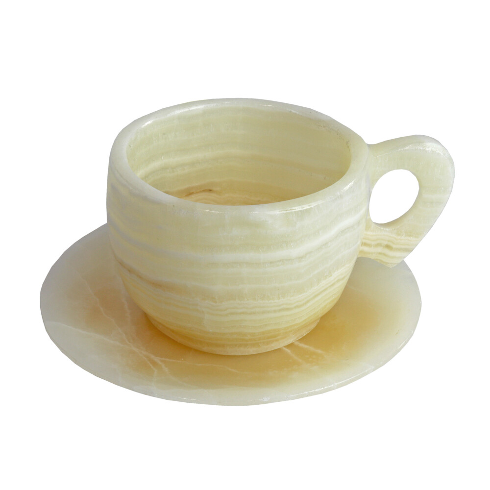 <div style="position: initial; margin: initial; font-family: "EB Garamond";"><font size="4"><span style="font-family: "EB Garamond"; position: initial; margin: initial;">Onyx Teacup Set -Nube</span></font></div><div style="position: initial; margin: initial; font-family: "EB Garamond";"><p style="margin: initial; font-variant-numeric: normal; font-variant-east-asian: normal; font-stretch: normal; line-height: normal; font-family: "EB Garamond"; color: rgb(0, 0, 0); position: initial;"><font size="4">These are one-of-a-kind, carved with intent</font></p><p style="margin: initial; font-variant-numeric: normal; font-variant-east-asian: normal; font-stretch: normal; line-height: normal; font-family: "EB Garamond"; color: rgb(0, 0, 0); position: initial;"><font size="4">and </font><span style="font-size: 1.2rem;">placement of each form from maximizing each individual onyx</span></p><p style="margin: initial; font-variant-numeric: normal; font-variant-east-asian: normal; font-stretch: normal; line-height: normal; font-family: "EB Garamond"; color: rgb(0, 0, 0); position: initial;"><font size="4">boulder’s unique qualities and characteristics. Formed of translucent</font></p><p style="margin: initial; font-variant-numeric: normal; font-variant-east-asian: normal; font-stretch: normal; line-height: normal; font-family: "EB Garamond"; color: rgb(0, 0, 0); position: initial;"><font size="4">bands of chalcedony in alternating colors and marbled with travertine</font></p><p style="margin: initial; font-variant-numeric: normal; font-variant-east-asian: normal; font-stretch: normal; line-height: normal; font-family: "EB Garamond"; color: rgb(0, 0, 0); position: initial;"><font size="4">marble; it is “crypto-crystalline”, consisting of fine intergrowths of the</font></p><p style="margin: initial; font-variant-numeric: normal; font-variant-east-asian: normal; font-stretch: normal; line-height: normal; font-family: "EB Garamond"; color: rgb(0, 0, 0); position: initial;"><font size="4">silica minerals quartz and morganite. Sourced from the Southern</font></p><p style="margin: initial; font-variant-numeric: normal; font-variant-east-asian: normal; font-stretch: normal; line-height: normal; font-family: "EB Garamond"; color: rgb(0, 0, 0); position: initial;"><font size="4">Interior Region of Mexico. These semi-translucent textures allow light to</font></p><p style="margin: initial; font-variant-numeric: normal; font-variant-east-asian: normal; font-stretch: normal; line-height: normal; font-family: "EB Garamond"; color: rgb(0, 0, 0); position: initial;"><font size="4">pass through, while the mix of opaque marbling adds a sense of founda</font><font size="4">tion</font></p><p style="margin: initial; font-variant-numeric: normal; font-variant-east-asian: normal; font-stretch: normal; line-height: normal; font-family: "EB Garamond"; color: rgb(0, 0, 0); position: initial;"><span style="font-size: 1.2rem;">and comfort.</span></p><p style="font-variant-numeric: normal; font-variant-east-asian: normal; font-stretch: normal; line-height: normal; font-family: "EB Garamond"; color: rgb(0, 0, 0); position: initial; margin: initial;"><font size="4"><br style="position: initial; margin: initial; font-family: "EB Garamond";"></font></p><p style="font-variant-numeric: normal; font-variant-east-asian: normal; font-stretch: normal; line-height: normal; font-family: "EB Garamond"; color: rgb(0, 0, 0); position: initial; margin: initial;"><font size="4">Each item is unique and one of a kind. Nature's treasures do vary in their shape and color.</font></p></div> Onyx Teacup Set -Nube