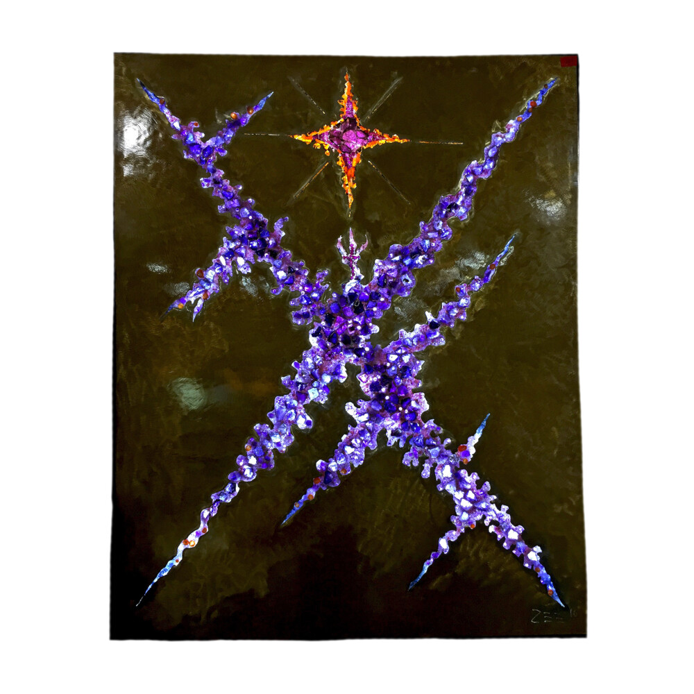 Illuminated Amethyst Abstract Star Gemscape