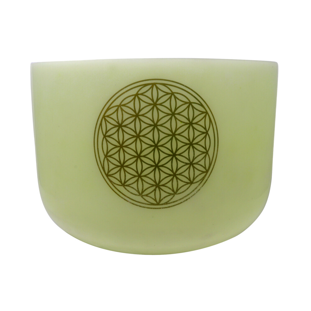 Image 2 for 14" Gem Infused Quartz Singing Bowl With 24k Flower Of Life Note E Malachite