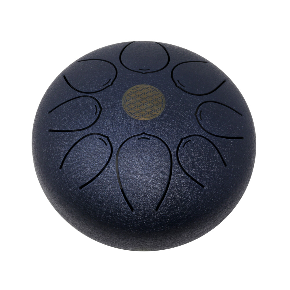 <div style="position: initial; margin: initial; font-family: "EB Garamond";"><font style="font-family: "EB Garamond";" size="4">This is our largest tongue drum and carries with it deep rich tones. This tongue drum has a steel blue color with specks of lighter colors throughout with a matte finish. It is subtle yet strong in appearance and would match just about any work space or home. Burnished into the center is a symbol called the flower of life. This is a perfect piece for your meditation space or living room. Since it comes with a travel bag/backpack you can safely transport it to enjoy anywhere. </font></div><div style="position: initial; margin: initial; font-family: "EB Garamond";"><font style="font-family: "EB Garamond";" size="4">Where did they come from?</font></div><div style="position: initial; margin: initial; font-family: "EB Garamond";"><font style="font-family: "EB Garamond";" size="4">A form of tongue drums has been around for a very long time if considering the wooden versions created by the Aztecs known as log drum or tone drums. Another similar instrument is the Slit Drum of African origin. These were the early predecessors to the modern-day steel tongue drums. </font></div><div style="position: initial; margin: initial; font-family: "EB Garamond";"><font style="font-family: "EB Garamond";" size="4">Are they hard to play?</font></div><div style="position: initial; margin: initial; font-family: "EB Garamond";"><font style="font-family: "EB Garamond";" size="4">One of the great things about this invention is it does not require any particular skill to play it. Anyone who wants an easy to play intuitive instrument can learn to play a tongue drum. You do not need a musical background to get all the benefits from playing. There is no right or wrong way to play the tongue drum, just pick up your mallets and start by hitting the inside of the cutouts. The cutouts are in the shape of a tongue, hence the name, Tongue Drum. Almost immediately, you will feel your self getting sucked into the music and start to feel relaxed. Your mind goes into a meditative state where you can tune the world out for a while. You can also play with your fingers however, that takes a little more practice and some calluses. We carry finger sticks to save your hands from building up calluses. If you want to sound more enhanced, then stick with the mallets. They help in producing proper vibrations from the drum and musical scales.</font></div><div style="position: initial; margin: initial; font-family: "EB Garamond";"><font style="font-family: "EB Garamond";" size="4">Flower of life- </font></div><div style="position: initial; margin: initial; font-family: "EB Garamond";"><font style="font-family: "EB Garamond";" size="4">The meaning behind the flower of life symbol is that it is believed to represent the cycle of creation. It depicts how all life comes from on singular source, represented by the circle in the center of the pattern. There is believed to be a secret symbol hidden within the flower of life symbol, which is said to hold the most significant and sacred patterns of the universe. It is believed to be a sort of blueprint for all life, with the fundamental patterns for everything from atoms to planets and everything in between.</font></div><div style="position: initial; margin: initial; font-family: "EB Garamond";"><font style="font-family: "EB Garamond";" size="4">What is included? </font></div><div style="position: initial; margin: initial; font-family: "EB Garamond";"><font style="font-family: "EB Garamond";" size="4">You get the steel tongue drum, mallets, and a purple, padded and lined backpack/ bag to protect your investment and safely enjoy your drum anywhere. </font></div><div style="position: initial; margin: initial; font-family: Quicksand;"><br style="color: rgb(0, 0, 0); font-family: Calibri, "Segoe UI", Calibri, Thonburi, Arial, Verdana, sans-serif, "Mongolian Baiti", "Microsoft Yi Baiti", "Javanese Text"; font-size: 14.6667px; white-space: pre-wrap; position: initial; margin: initial;"></div> 25cm Pentatonic Steel Singing Drum -Steel Blue