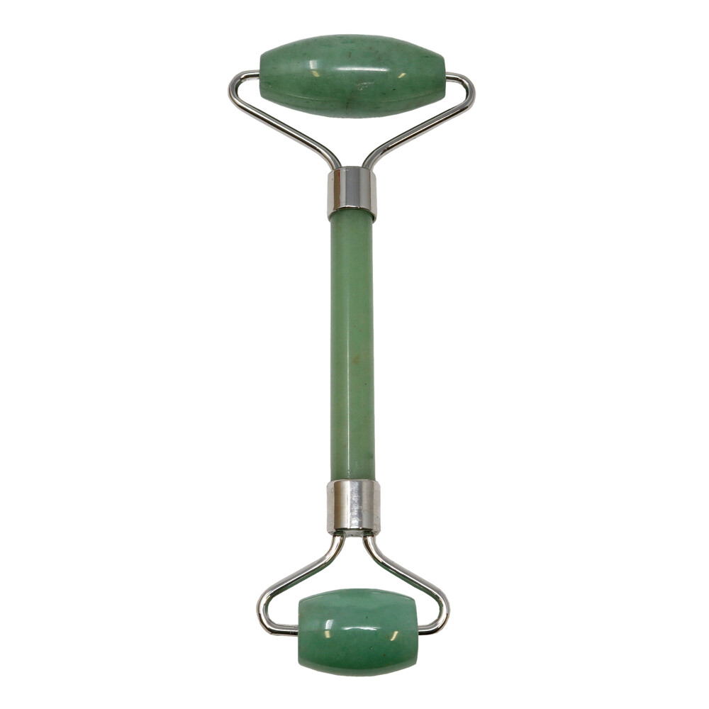 <font size="4"><span style="font-family: "EB Garamond";">Aventurine Facial Roller with silver hardware</span></font><div style="position: initial; margin: initial; font-family: "EB Garamond";"><font size="4"><br style="position: initial; margin: initial; font-family: "EB Garamond";"></font></div><div style="position: initial; margin: initial; font-family: "EB Garamond";"><p style="margin: initial; line-height: inherit; color: rgb(51, 51, 51); font-family: "EB Garamond"; padding: 0px; border: 0px; font-variant-numeric: inherit; font-variant-east-asian: inherit; font-stretch: inherit; vertical-align: baseline; position: initial;"><font size="4">Natural Aventurine face roller that assists lymphatic drainage to reduce the appearance of wrinkles, and puffiness. This roller acts as a massage tool for your face. You can use it alone or in conjunction with your skin care routine.</font></p><p style="margin: initial; line-height: inherit; color: rgb(51, 51, 51); font-family: "EB Garamond"; padding: 0px; border: 0px; font-variant-numeric: inherit; font-variant-east-asian: inherit; font-stretch: inherit; vertical-align: baseline; position: initial;"><font size="4">Aventurine is a stone believed to bring great wealth and good fortune.</font></p><p style="margin: initial; line-height: inherit; color: rgb(51, 51, 51); font-family: "EB Garamond"; padding: 0px; border: 0px; font-variant-numeric: inherit; font-variant-east-asian: inherit; font-stretch: inherit; vertical-align: baseline; position: initial;"><font size="4">Face rollers are excellent in assisting with the following:</font></p><ul style="margin: initial; font-family: "EB Garamond"; padding: 0px; border: 0px; font-variant-numeric: inherit; font-variant-east-asian: inherit; font-stretch: inherit; line-height: inherit; vertical-align: baseline; color: rgb(51, 51, 51); position: initial;"><li style="margin: initial; padding: 0px; border: 0px; font-style: inherit; font-variant: inherit; font-weight: inherit; font-stretch: inherit; line-height: inherit; vertical-align: baseline; list-style: outside disc; position: initial; font-family: "EB Garamond";"><font size="4">Helps fight wrinkles </font></li><li style="margin: initial; padding: 0px; border: 0px; font-style: inherit; font-variant: inherit; font-weight: inherit; font-stretch: inherit; line-height: inherit; vertical-align: baseline; list-style: outside disc; position: initial; font-family: "EB Garamond";"><font size="4">Helps blood circulation to the face, and assists in detoxification </font></li><li style="margin: initial; padding: 0px; border: 0px; font-style: inherit; font-variant: inherit; font-weight: inherit; font-stretch: inherit; line-height: inherit; vertical-align: baseline; list-style: outside disc; position: initial; font-family: "EB Garamond";"><font size="4">Decreases puffiness under eyes and around face</font></li><li style="margin: initial; padding: 0px; border: 0px; font-style: inherit; font-variant: inherit; font-weight: inherit; font-stretch: inherit; line-height: inherit; vertical-align: baseline; list-style: outside disc; position: initial; font-family: "EB Garamond";"><font size="4">Brings a natural glow to your face</font></li><li style="margin: initial; padding: 0px; border: 0px; font-style: inherit; font-variant: inherit; font-weight: inherit; font-stretch: inherit; line-height: inherit; vertical-align: baseline; list-style: outside disc; position: initial; font-family: "EB Garamond";"><font size="4">Helps tighten skin, making it appear more youthful</font></li><li style="margin: initial; padding: 0px; border: 0px; font-style: inherit; font-variant: inherit; font-weight: inherit; font-stretch: inherit; line-height: inherit; vertical-align: baseline; list-style: outside disc; position: initial; font-family: "EB Garamond";"><font size="4">Helps absorb moisturizers and serums more fully</font></li></ul><p style="margin: initial; line-height: inherit; color: rgb(51, 51, 51); font-family: "EB Garamond"; padding: 0px; border: 0px; font-variant-numeric: inherit; font-variant-east-asian: inherit; font-stretch: inherit; vertical-align: baseline; position: initial;"><font size="4">As each stone is one of a kind and unique, please allow for variations in color and texture in the face roller that you receive versus the one photographed. Your satisfaction is 100% guaranteed or your money back.</font></p><p style="margin: initial; line-height: inherit; color: rgb(51, 51, 51); font-family: "EB Garamond"; padding: 0px; border: 0px; font-variant-numeric: inherit; font-variant-east-asian: inherit; font-stretch: inherit; vertical-align: baseline; position: initial;"><font size="4">Length: 6 inches.</font></p><p style="margin: initial; line-height: inherit; color: rgb(51, 51, 51); font-family: "EB Garamond"; padding: 0px; border: 0px; font-variant-numeric: inherit; font-variant-east-asian: inherit; font-stretch: inherit; vertical-align: baseline; position: initial;"><font size="4">Width: 2 inches.</font></p></div> Aventurine Facial Roller