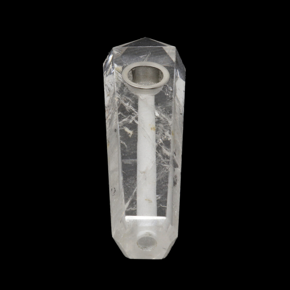 <font size="4"><span style="font-family: "EB Garamond";"><font size="4">Quartz Crystal Pipe</font></span></font><div style="position: initial; margin: initial; font-family: "EB Garamond";"><font size="4"><br style="position: initial; margin: initial; font-family: "EB Garamond";"></font></div><div style="position: initial; margin: initial; font-family: "EB Garamond";"><p style="margin: initial; font-variant-numeric: normal; font-variant-east-asian: normal; font-stretch: normal; line-height: normal; font-family: "EB Garamond"; color: rgb(0, 0, 0); position: initial;"><b style="position: initial; margin: initial; font-family: "EB Garamond";"><font size="4">QUARTZ</font></b></p><p style="margin: initial; font-variant-numeric: normal; font-variant-east-asian: normal; font-stretch: normal; line-height: normal; font-family: "EB Garamond"; color: rgb(0, 0, 0); position: initial;"><font size="4">“Gem of Amplification”</font></p><p style="margin: initial; font-variant-numeric: normal; font-variant-east-asian: normal; font-stretch: normal; line-height: normal; font-family: "EB Garamond"; color: rgb(0, 0, 0); position: initial;"><b style="position: initial; margin: initial; font-family: "EB Garamond";"><font size="4">Quartz </font></b><span style="font-size: 1.2rem;">is the most common stone on the planet. It’s a component of a</span></p><p style="margin: initial; font-variant-numeric: normal; font-variant-east-asian: normal; font-stretch: normal; line-height: normal; font-family: "EB Garamond"; color: rgb(0, 0, 0); position: initial;"><font size="4">huge variety of rock types known as silica, and comes in an extensive</font></p><p style="margin: initial; font-variant-numeric: normal; font-variant-east-asian: normal; font-stretch: normal; line-height: normal; font-family: "EB Garamond"; color: rgb(0, 0, 0); position: initial;"><font size="4">range of colors; varieties such as agates and jaspers. Due to its tenacity,</font></p><p style="margin: initial; font-variant-numeric: normal; font-variant-east-asian: normal; font-stretch: normal; line-height: normal; font-family: "EB Garamond"; color: rgb(0, 0, 0); position: initial;"><font size="4">Quartz will include and grow over anything. It’s a power stone and has</font></p><p style="margin: initial; font-variant-numeric: normal; font-variant-east-asian: normal; font-stretch: normal; line-height: normal; font-family: "EB Garamond"; color: rgb(0, 0, 0); position: initial;"><font size="4">many uses. Channeling universal energy, Power and Clarity are just some</font></p><p style="margin: initial; font-variant-numeric: normal; font-variant-east-asian: normal; font-stretch: normal; line-height: normal; font-family: "EB Garamond"; color: rgb(0, 0, 0); position: initial;"><font size="4">of the Quartz properties. By absorbing, storing, balancing, and directing</font></p><p style="margin: initial; font-variant-numeric: normal; font-variant-east-asian: normal; font-stretch: normal; line-height: normal; font-family: "EB Garamond"; color: rgb(0, 0, 0); position: initial;"><font size="4">energy, Quartz enhances thoughts, as they are too a form of energy. Due</font></p><p style="margin: initial; font-variant-numeric: normal; font-variant-east-asian: normal; font-stretch: normal; line-height: normal; font-family: "EB Garamond"; color: rgb(0, 0, 0); position: initial;"><font size="4">to its amplifying ability, it’s extremely beneficial for manifesting, healing,</font></p><p style="font-variant-numeric: normal; font-variant-east-asian: normal; font-stretch: normal; line-height: normal; font-family: "EB Garamond"; color: rgb(0, 0, 0); position: initial; margin: initial;"><font size="4">meditation, protection, and channeling.</font></p><p style="font-variant-numeric: normal; font-variant-east-asian: normal; font-stretch: normal; line-height: normal; font-family: "EB Garamond"; color: rgb(0, 0, 0); position: initial; margin: initial;"><font size="4"><br style="position: initial; margin: initial; font-family: "EB Garamond";"></font></p><p style="font-variant-numeric: normal; font-variant-east-asian: normal; font-stretch: normal; line-height: normal; font-family: "EB Garamond"; color: rgb(0, 0, 0); position: initial; margin: initial;"><font size="4">As each piece is unique and one of a kind, please allow for variations in size, shape, and color of the stone that you receive. We guarantee the authenticity of this gemstone. Your satisfaction is guaranteed.</font></p></div> Quartz Crystal Pipe