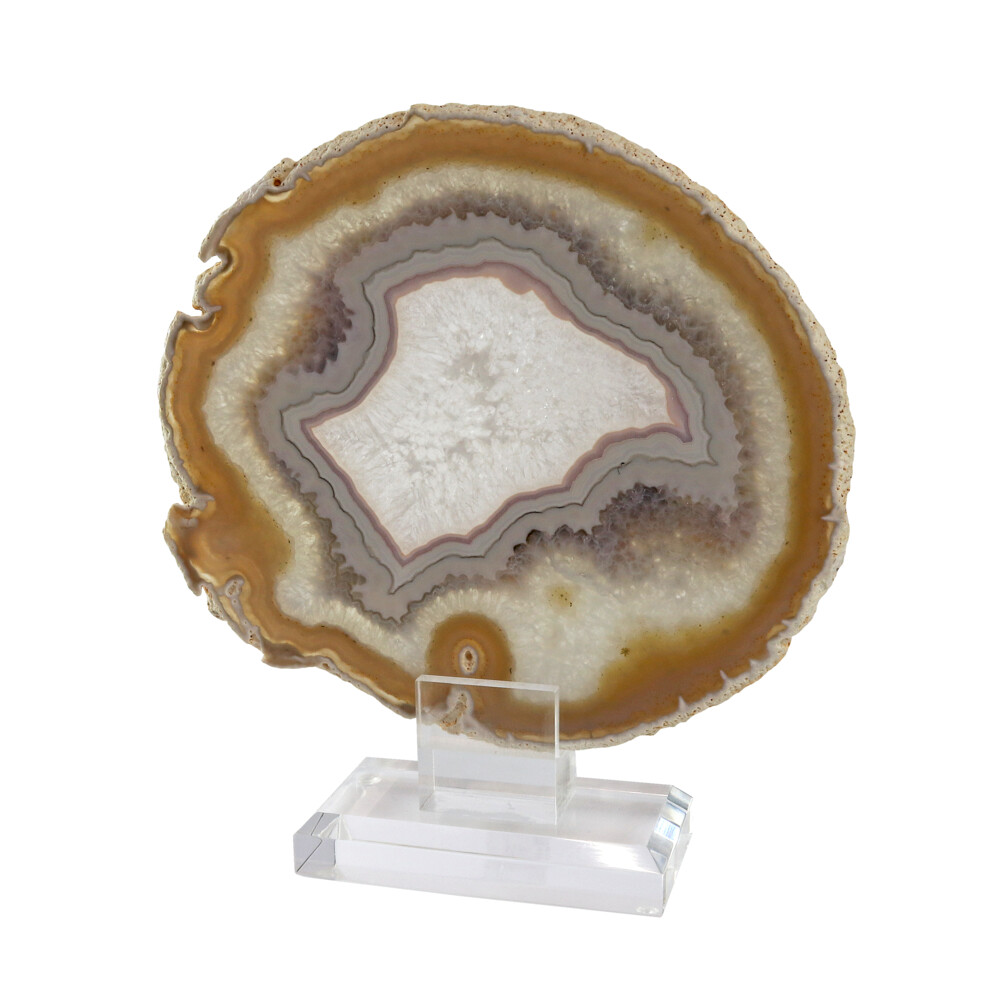 <font style="font-family: "EB Garamond";" size="4">Agate Slice Without Hole Single Screw Stand- Pink And White Fortifications</font><div style="position: initial; margin: initial; font-family: "EB Garamond";"><font size="4"><br style="position: initial; margin: initial; font-family: "EB Garamond";"></font></div><div style="position: initial; margin: initial; font-family: "EB Garamond";"><font size="4"><span style="font-family: "EB Garamond"; color: rgb(10, 31, 64); position: initial; margin: initial;">If you suffer from anxiety or stress, Agate is one of the best crystals to work with to achieve a calmer, more balanced state. This crystal’s soothing, grounding energy guides you out of a state of panic or overwhelm, and helps you get re-centered. To amplify Agate’s calming energy, combine it with third-eye chakra crystals like </span><a href="https://www.energymuse.com/amethy-stones.html" style="bad-style: rgb(255, 255, 255); color: inherit; font-family: "EB Garamond"; outline: none; background-repeat: no-repeat; display: inline-block; position: initial; margin: initial;">Amethyst</a><span style="font-family: "EB Garamond"; color: rgb(10, 31, 64); position: initial; margin: initial;"> to create an all-around peaceful energy.</span></font><br style="position: initial; margin: initial;"></div> Agate Slice Without Hole Single Screw Stand- Pink And White Fortifications