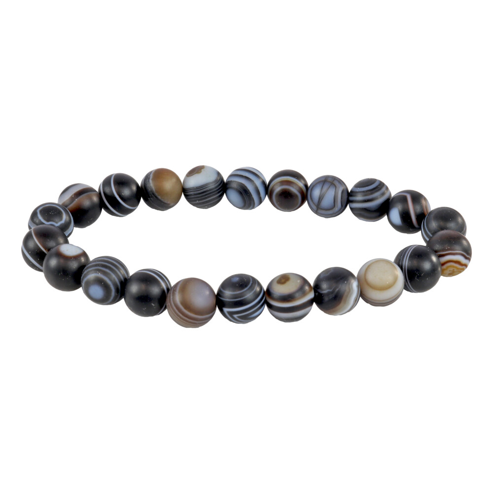 <font size="4" style="position: initial; margin: initial; font-family: "EB Garamond";"><span style="font-family: "EB Garamond"; position: initial; margin: initial;">Agate Bracelet - Sard Onyx 8mm Matte Round</span></font><div style="position: initial; margin: initial; font-family: "EB Garamond";"><p style="font-variant-numeric: normal; font-variant-east-asian: normal; font-stretch: normal; line-height: normal; font-family: "EB Garamond"; color: rgb(0, 0, 0); position: initial; margin: initial;"><font size="4">Each item is unique and one of a kind. Nature's treasures do vary in their shape and color.</font></p></div><div style="position: initial; margin: initial; font-family: "EB Garamond";"><font size="4" style="position: initial; margin: initial;"><br style="position: initial; margin: initial;"></font></div><div style="position: initial; margin: initial; font-family: "EB Garamond";"><p style="margin: initial; font-variant-numeric: normal; font-variant-east-asian: normal; font-stretch: normal; line-height: normal; font-family: "EB Garamond"; color: rgb(0, 0, 0); position: initial;"><span style="position: initial; margin: initial; font-family: "EB Garamond";"><font size="4" style="position: initial; margin: initial;">AGATE</font></span></p><p style="margin: initial; font-variant-numeric: normal; font-variant-east-asian: normal; font-stretch: normal; line-height: normal; font-family: "EB Garamond"; color: rgb(0, 0, 0); position: initial;"><font size="4" style="position: initial; margin: initial;">“Gem of Harmony”</font></p><p style="margin: initial; font-variant-numeric: normal; font-variant-east-asian: normal; font-stretch: normal; line-height: normal; font-family: "EB Garamond"; color: rgb(0, 0, 0); position: initial;"><font size="4" style="position: initial; margin: initial;"><span style="position: initial; margin: initial; font-family: "EB Garamond";">Agates </span>are fully formed geodes, consisting of non-crystalizing varieties</font></p><p style="margin: initial; font-variant-numeric: normal; font-variant-east-asian: normal; font-stretch: normal; line-height: normal; font-family: "EB Garamond"; color: rgb(0, 0, 0); position: initial;"><font size="4" style="position: initial; margin: initial;">of silica, primarily, chalcedony. The first layer of any geode, is usually</font></p><p style="margin: initial; font-variant-numeric: normal; font-variant-east-asian: normal; font-stretch: normal; line-height: normal; font-family: "EB Garamond"; color: rgb(0, 0, 0); position: initial;"><font size="4" style="position: initial; margin: initial;">agate at a variable quantity; less agate may cause thinner geodes; more</font></p><p style="margin: initial; font-variant-numeric: normal; font-variant-east-asian: normal; font-stretch: normal; line-height: normal; font-family: "EB Garamond"; color: rgb(0, 0, 0); position: initial;"><font size="4" style="position: initial; margin: initial;">fragile. Thicker agate gives more protection to the crystals formed within the pocket. Trace minerals produce the vast range of colors found within these cosmic stones. Most colors of agates have their own identifying names, ie Red/Orange = Carnelian. Agate is thought to increase courage, energy, and self-confidence; also promotes longevity. Depending on color, chakra correspondence shifts from root through crown.</font></p></div> Agate Bracelet - Sard Onyx 8mm Matte Round