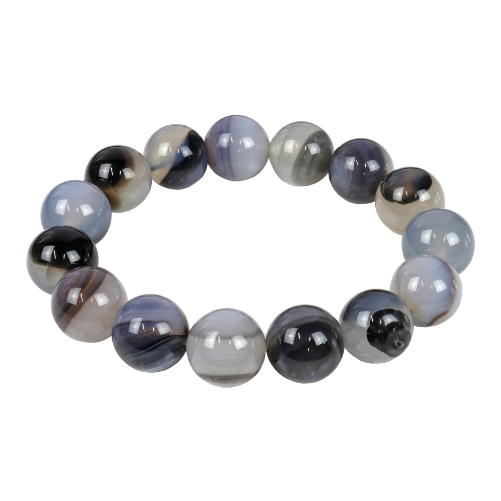 <font size="4" style="position: initial; margin: initial;"><span style="font-family: "EB Garamond"; position: initial; margin: initial;">Agate Bracelet 14mm Round</span></font><div style="position: initial; margin: initial;"><p style="margin: initial; font-variant-numeric: normal; font-variant-east-asian: normal; font-stretch: normal; line-height: normal; font-family: "Helvetica Neue"; color: rgb(0, 0, 0); position: initial;"><span style="font-family: "EB Garamond";"><font size="4">Each item is unique and one of a kind. Nature's treasures do vary in their shape and color.</font></span></p><div style="position: initial; margin: initial; font-family: "EB Garamond";"><font size="4" style="position: initial; margin: initial;"><br style="position: initial; margin: initial; font-family: "EB Garamond";"></font></div><div style="position: initial; margin: initial; font-family: "EB Garamond";"><p style="margin: initial; font-variant-numeric: normal; font-variant-east-asian: normal; font-stretch: normal; line-height: normal; font-family: "EB Garamond"; color: rgb(0, 0, 0); position: initial;"><span style="position: initial; margin: initial; font-family: "EB Garamond";"><font size="4" style="position: initial; margin: initial;">Agates </font></span><span style="font-size: 1.2rem; position: initial; margin: initial;">are fully formed geodes, consisting of non-crystalizing varieties</span></p><p style="margin: initial; font-variant-numeric: normal; font-variant-east-asian: normal; font-stretch: normal; line-height: normal; font-family: "EB Garamond"; color: rgb(0, 0, 0); position: initial;"><font size="4" style="position: initial; margin: initial;">of silica, primarily, chalcedony. The first layer of any geode, is usually</font></p><p style="margin: initial; font-variant-numeric: normal; font-variant-east-asian: normal; font-stretch: normal; line-height: normal; font-family: "EB Garamond"; color: rgb(0, 0, 0); position: initial;"><font size="4" style="position: initial; margin: initial;">agate at a variable quantity; less agate may cause thinner geodes; more</font></p><p style="margin: initial; font-variant-numeric: normal; font-variant-east-asian: normal; font-stretch: normal; line-height: normal; font-family: "EB Garamond"; color: rgb(0, 0, 0); position: initial;"><font size="4" style="position: initial; margin: initial;">fragile. Thicker agate gives more protection to the crystals formed within </font><span style="font-size: 1.2rem; position: initial; margin: initial;">the pocket.</span><span style="font-size: 1.2rem; position: initial; margin: initial;"> </span></p></div></div> Agate Bracelet 14mm Round
