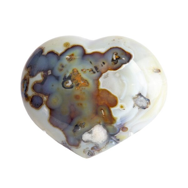 Dendritic Agate Heart - Tubular Spots