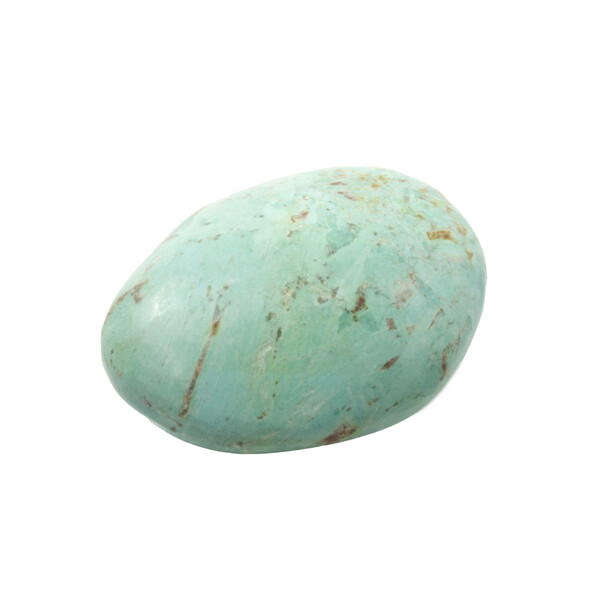 Closeup photo of Peruvian Chrysocolla Palm Stone - Robin Egg Blue