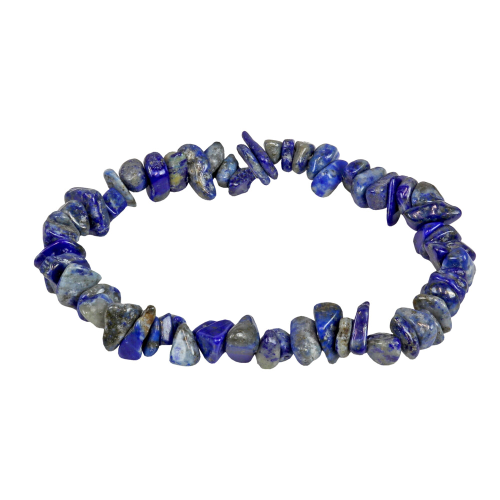 <font size="4"><span style="font-family: "EB Garamond";">Lapis Lazuli Chip Bracelet</span></font><div style="position: initial; margin: initial; font-family: "EB Garamond";"><font size="4"><br style="position: initial; margin: initial; font-family: "EB Garamond";"></font></div><div style="position: initial; margin: initial; font-family: "EB Garamond";"><p style="margin: initial; font-variant-numeric: normal; font-variant-east-asian: normal; font-stretch: normal; line-height: normal; font-family: "EB Garamond"; color: rgb(0, 0, 0); position: initial;"><span style="position: initial; margin: initial; font-family: "EB Garamond";"><font size="4">LAPIS LAZULI</font></span></p><p style="margin: initial; font-variant-numeric: normal; font-variant-east-asian: normal; font-stretch: normal; line-height: normal; font-family: "EB Garamond"; color: rgb(0, 0, 0); position: initial;"><font size="4">“Truth, Inner Power, Organization”</font></p><p style="margin: initial; font-variant-numeric: normal; font-variant-east-asian: normal; font-stretch: normal; line-height: normal; font-family: "EB Garamond"; color: rgb(0, 0, 0); position: initial;"><span style="position: initial; margin: initial; font-family: "EB Garamond";"><font size="4">Lapis Lazuli </font></span><span style="font-size: 1.2rem;">was created millions of years ago during the metamorphosis </span><span style="font-size: 1.2rem;">of limestone to marble nature created deposits in Afghanistan, Russia, </span><span style="font-size: 1.2rem;">the Chilean Andes, Italy, Mongolia, the USA, Canada, Myanmar and </span><span style="font-size: 1.2rem;">Pakistan. The rock is formed by multiple minerals, mostly Lazurite, </span><span style="font-size: 1.2rem;">Sodalite, Calcite and Pyrite; a rich, medium to royal blue with gold </span><span style="font-size: 1.2rem;">flecks. Its deep, celestial blue remains the symbol of royalty & honor, </span><span style="font-size: 1.2rem;">gods & power, spirit & vision. A stone of communication that can bring </span><span style="font-size: 1.2rem;">truthfulness, openness, mental clarity & enhance creativity.</span></p></div> Lapis Lazuli Chip Bracelet