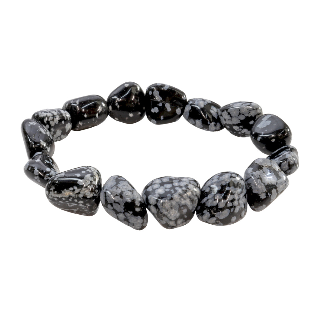 Image 2 for Snowflake Obsidian Tumbled Bracelet