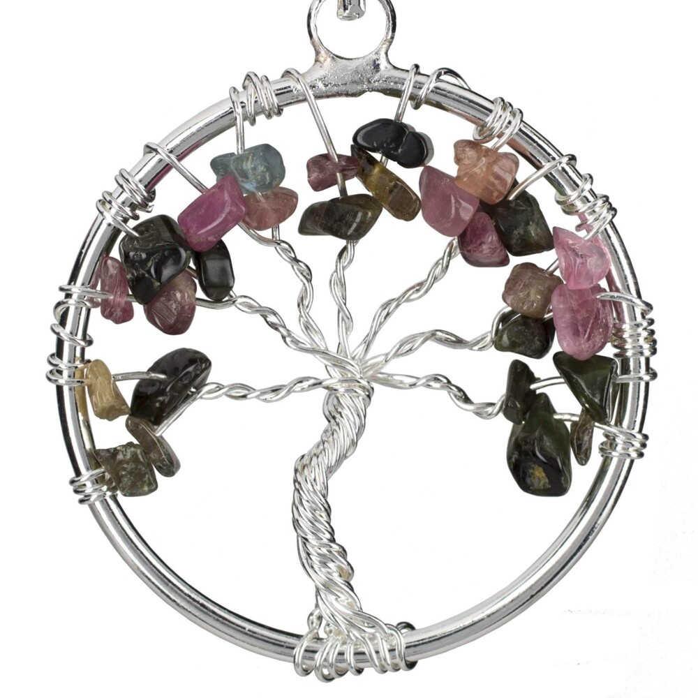 Tourmaline Striking Long Necklace Tree of Life Jewelry Tree of Life by Knottedup Jewelry Gifts for Women Crystal Jewelry