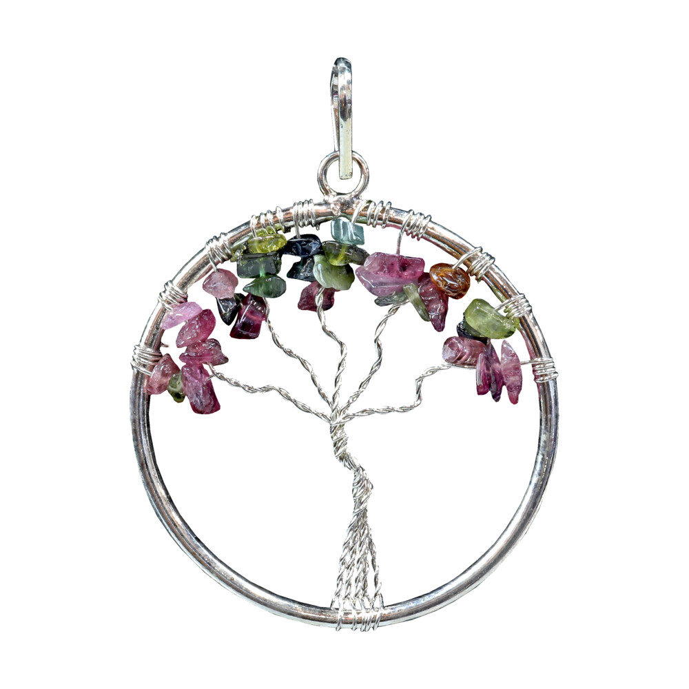 <font size="4" style="position: initial; margin: initial;"><span style="font-family: "EB Garamond"; position: initial; margin: initial;">Multi Tourmaline Tree Of Life Pendant</span></font><div style="position: initial; margin: initial; font-family: "EB Garamond";"><p style="margin: initial; font-variant-numeric: normal; font-variant-east-asian: normal; font-stretch: normal; line-height: normal; font-family: "EB Garamond"; color: rgb(0, 0, 0); position: initial;"><font size="4" style="position: initial; margin: initial; font-family: "EB Garamond";">Each item is unique and one of a kind. Nature's treasures do vary in their shape and <font size="4">color.</font></font></p><div style="position: initial; margin: initial; font-family: "EB Garamond";"><p style="margin: initial; padding: 0px; border: 0px; font-variant-numeric: inherit; font-variant-east-asian: inherit; font-stretch: inherit; line-height: inherit; font-family: "EB Garamond"; vertical-align: baseline; color: rgb(51, 51, 51); position: initial;"><font size="4">Enjoy the power of this Tourmaline Tree of Life Necklace. It will help you open and connect with your Chakra by allowing for a free flow of energy.</font></p><p style="margin: initial; padding: 0px; border: 0px; font-variant-numeric: inherit; font-variant-east-asian: inherit; font-stretch: inherit; line-height: inherit; font-family: "EB Garamond"; vertical-align: baseline; color: rgb(51, 51, 51); position: initial;"><font size="4">Featured in this necklace is <span style="margin: initial; padding: 0px; border: 0px; font-style: inherit; font-variant: inherit; font-stretch: inherit; line-height: inherit; font-family: "EB Garamond"; vertical-align: baseline; position: initial;">Tourmaline. </span>This stone is believed to provide:<br style="position: initial; margin: initial; font-family: "EB Garamond";"></font></p><ul style="margin: initial; padding: 0px; border: 0px; font-variant-numeric: inherit; font-variant-east-asian: inherit; font-stretch: inherit; line-height: inherit; font-family: "EB Garamond"; vertical-align: baseline; color: rgb(51, 51, 51); position: initial;"><li style="margin: initial; padding: 0px; border: 0px; font-style: inherit; font-variant: inherit; font-stretch: inherit; line-height: inherit; font-family: "EB Garamond"; vertical-align: baseline; list-style: outside disc; position: initial;"><font size="4">Self confidence.<br style="position: initial; margin: initial; font-family: "EB Garamond";"></font></li><li style="margin: initial; padding: 0px; border: 0px; font-style: inherit; font-variant: inherit; font-stretch: inherit; line-height: inherit; font-family: "EB Garamond"; vertical-align: baseline; list-style: outside disc; position: initial;"><font size="4">Diminish fear.<br style="position: initial; margin: initial; font-family: "EB Garamond";"></font></li><li style="margin: initial; padding: 0px; border: 0px; font-style: inherit; font-variant: inherit; font-stretch: inherit; line-height: inherit; font-family: "EB Garamond"; vertical-align: baseline; list-style: outside disc; position: initial;"><font size="4">Inspiration.</font></li></ul><p style="margin: initial; padding: 0px; border: 0px; font-variant-numeric: inherit; font-variant-east-asian: inherit; font-stretch: inherit; line-height: inherit; font-family: "EB Garamond"; vertical-align: baseline; color: rgb(51, 51, 51); position: initial;"><font size="4">Chains are sold separate. </font></p></div><div style="position: initial; margin: initial; font-family: "EB Garamond";"><p style="margin: initial; font-variant-numeric: normal; font-variant-east-asian: normal; font-stretch: normal; line-height: normal; font-family: "EB Garamond"; color: rgb(0, 0, 0); position: initial;"><span style="position: initial; margin: initial; font-family: "EB Garamond";"><font size="4" style="position: initial; margin: initial;"><br></font></span></p><p style="margin: initial; font-variant-numeric: normal; font-variant-east-asian: normal; font-stretch: normal; line-height: normal; font-family: "EB Garamond"; color: rgb(0, 0, 0); position: initial;"><span style="position: initial; margin: initial; font-family: "EB Garamond";"><font size="4" style="position: initial; margin: initial;">PINK TOURMALINE</font></span></p><p style="margin: initial; font-variant-numeric: normal; font-variant-east-asian: normal; font-stretch: normal; line-height: normal; font-family: "EB Garamond"; color: rgb(0, 0, 0); position: initial;"><font size="4" style="position: initial; margin: initial;">“</font><span style="font-size: 1.2rem; position: initial; margin: initial;">Gem of Emotional Problem Solvingy”</span></p><p style="margin: initial; font-variant-numeric: normal; font-variant-east-asian: normal; font-stretch: normal; line-height: normal; font-family: "EB Garamond"; color: rgb(0, 0, 0); position: initial;"><font size="4" style="position: initial; margin: initial;">Known formally as </font><span style="font-size: 1.2rem; position: initial; margin: initial;">Rubelite, Pink Tourmaline</span></p><p style="margin: initial; font-variant-numeric: normal; font-variant-east-asian: normal; font-stretch: normal; line-height: normal; font-family: "EB Garamond"; color: rgb(0, 0, 0); position: initial;"><font size="4" style="position: initial; margin: initial;">occurs as long, slender </font><span style="font-size: 1.2rem; position: initial; margin: initial;">to thick prismatic and columnar crystals. They are distinguished by their </span><span style="font-size: 1.2rem; position: initial; margin: initial;">3-sided prism terminations, no other common mineral has 3 sides. Pink </span><span style="font-size: 1.2rem; position: initial; margin: initial;">Tourmaline is a form of Elabite, mainly comprised of Lithium, but the </span><span style="font-size: 1.2rem; position: initial; margin: initial;">pink occurs due to natural prolonged radiation exposure. Inspiring </span><span style="font-size: 1.2rem; position: initial; margin: initial;">tactfulness and independence, Pink Tourmaline activates the heart </span><span style="font-size: 1.2rem; position: initial; margin: initial;">chakra with the crown chakra. Known to kindle feelings of joy, hope </span><span style="font-size: 1.2rem; position: initial; margin: initial;">comfort and support to bring more love and good humor in one’s life; </span><span style="font-size: 1.2rem; position: initial; margin: initial;">encouraging a more cheerful frame of mind.</span></p></div></div> Multi Tourmaline Tree Of Life Pendant