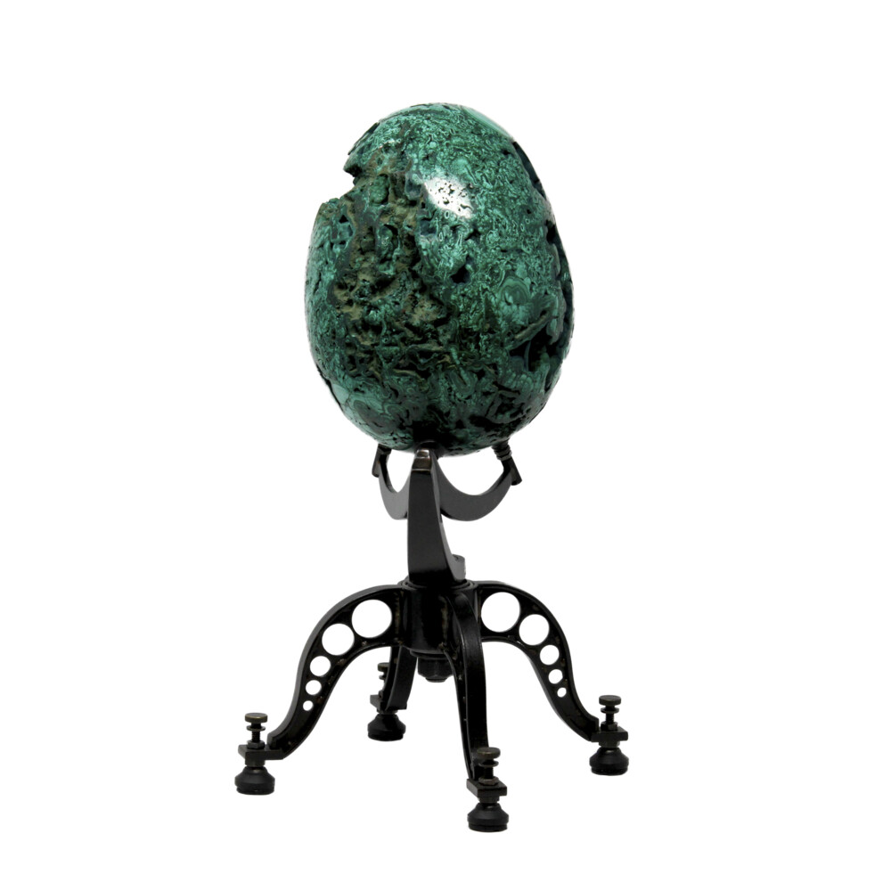 Image 2 for Malachite Egg On Custom Spinning Stand