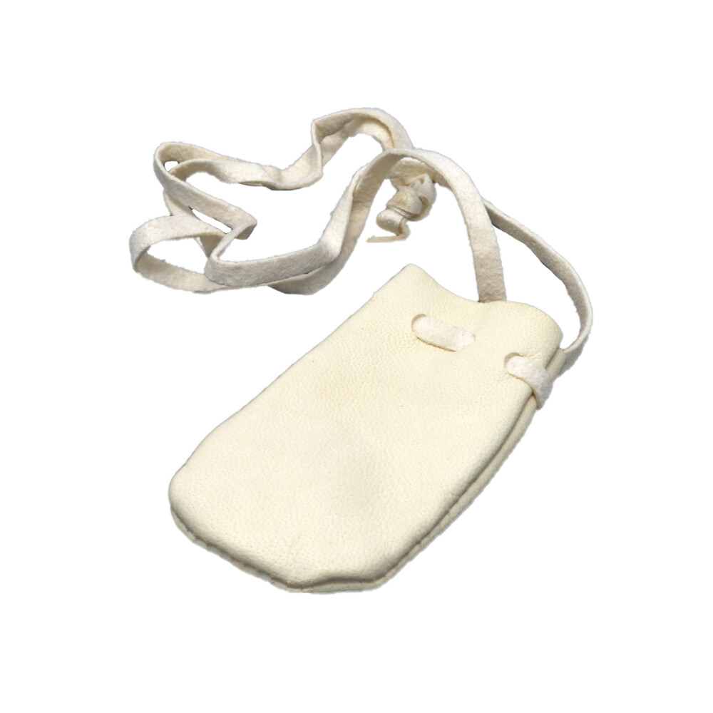 <span></span><span style="font-family: "EB Garamond";"><font size="4" style="font-family: "EB Garamond";">White Leather Pouch</font></span><div style="font-family: "EB Garamond";"><span style="font-family: "EB Garamond";"><font size="4" style="font-family: "EB Garamond";">Perfect for small items. Has a leather chord attached. Keep you special small crystals safe in one of these! Keep your mini goodies in this cute leather pouch without the constant worry of losing them!</font></span></div> White Leather Pouch