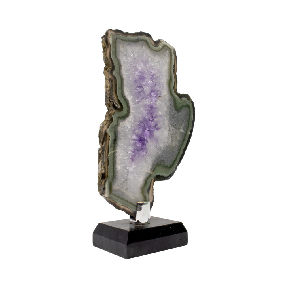 Agate Slice -Amethyst Quartz With Green & Brown Accents