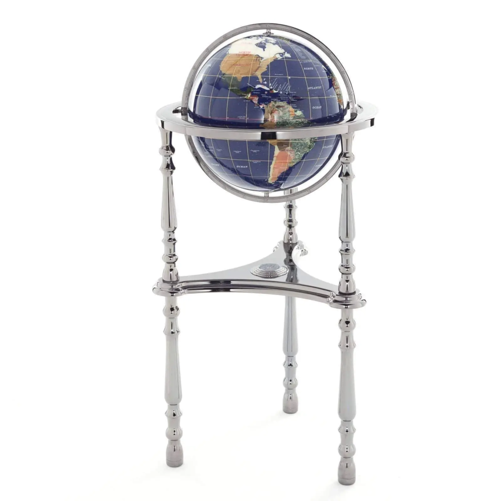 Image 2 for 13" Lapis Lazuli Ocean Inlay Globe