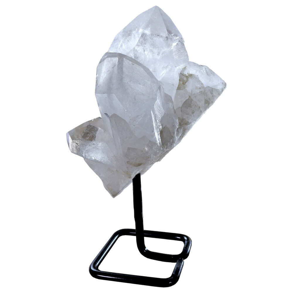 <span style="position: initial; margin: initial;"></span><span style="font-family: "EB Garamond"; position: initial; margin: initial;"><span style="color: rgb(25, 25, 25);">Each item is unique and one of a kind. Nature's treasures do vary in their shape and color.</span></span><div style="position: initial; margin: initial;"><span style="font-family: "EB Garamond"; font-size: 16.8px; color: rgb(32, 33, 36); position: initial; margin: initial;">Quartz is a chemical compound consisting of one part silicon and two parts oxygen. It is silicon dioxide (SiO</span><span style="font-size: 12.6px; line-height: 0; position: initial; vertical-align: baseline; bottom: -0.25em; font-family: "EB Garamond"; color: rgb(32, 33, 36); margin: initial;">2</span><span style="font-family: "EB Garamond"; font-size: 16.8px; color: rgb(32, 33, 36); position: initial; margin: initial;">). It is the most abundant mineral found at Earth's surface, and its unique properties make it one of the most useful natural substances. Rock crystal quartz</span><span style="font-family: "EB Garamond"; font-size: 16.8px; color: rgb(32, 33, 36); position: initial; margin: initial;">: Transparent "rock crystal" quartz</span><span style="font-family: "EB Garamond"; font-size: 16.8px; color: rgb(32, 33, 36); position: initial; margin: initial;">. This Quartz has a metal base for it to stand up. Beautiful decor for any space.</span><span style="font-family: "EB Garamond"; position: initial; margin: initial;"><br style="position: initial; margin: initial;"></span></div> Quartz Point Cluster On Rounded Square Post Stand