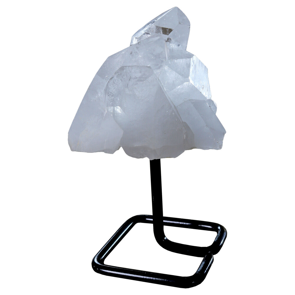 <span style="position: initial; margin: initial;"></span><span style="font-family: "EB Garamond"; position: initial; margin: initial;">Each item is unique and one of a kind. Nature's treasures do vary in their shape and color.</span><div style="position: initial; margin: initial;"><span style="font-family: "EB Garamond"; font-size: 16.8px; color: rgb(32, 33, 36); position: initial; margin: initial;">Quartz is a chemical compound consisting of one part silicon and two parts oxygen. It is silicon dioxide (SiO</span><span style="font-size: 12.6px; line-height: 0; position: initial; vertical-align: baseline; bottom: -0.25em; font-family: "EB Garamond"; color: rgb(32, 33, 36); margin: initial;">2</span><span style="font-family: "EB Garamond"; font-size: 16.8px; color: rgb(32, 33, 36); position: initial; margin: initial;">). It is the most abundant mineral found at Earth's surface, and its unique properties make it one of the most useful natural substances. Rock crystal quartz</span><span style="font-family: "EB Garamond"; font-size: 16.8px; color: rgb(32, 33, 36); position: initial; margin: initial;">: Transparent "rock crystal" quartz</span><span style="font-family: "EB Garamond"; font-size: 16.8px; color: rgb(32, 33, 36); position: initial; margin: initial;">. Natural quartz from Brazil. </span><span style="font-family: "EB Garamond"; position: initial; margin: initial;"><br style="position: initial; margin: initial;"></span></div> Quartz Point Cluster On Post Stand