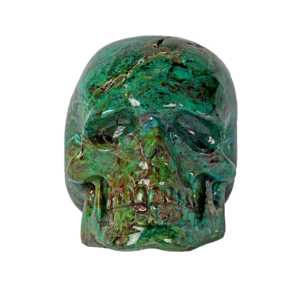 Image 2 for Chrysocolla Malachite Carved Skull