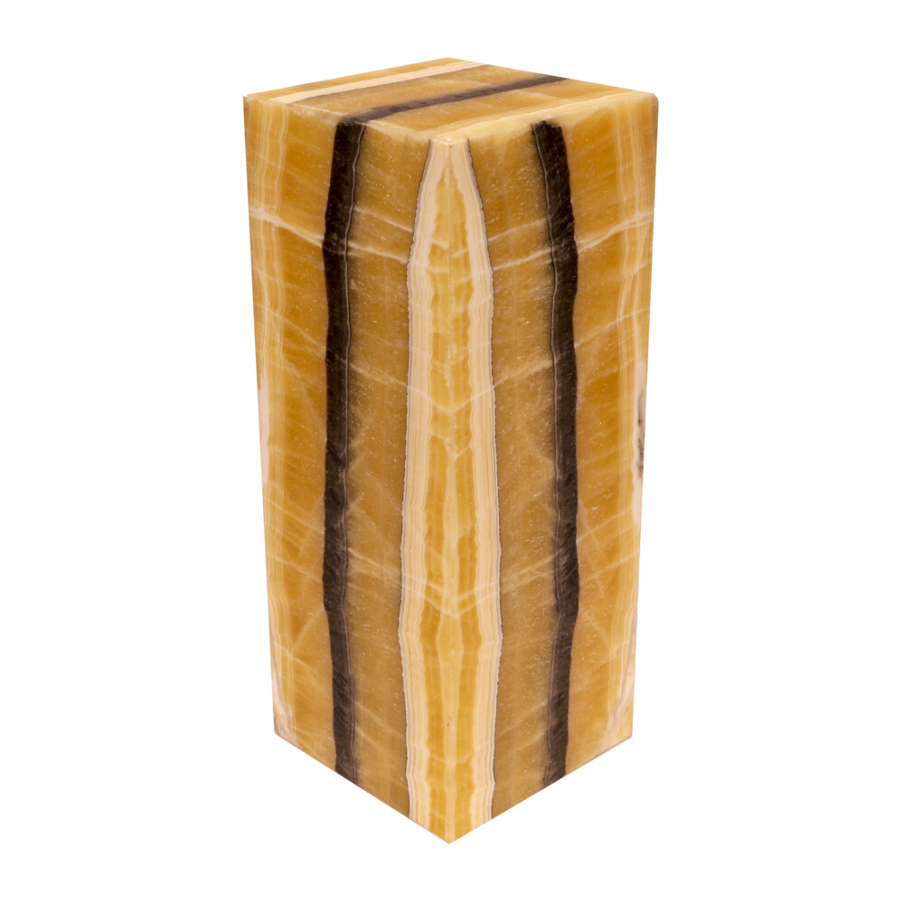 <span style="position: initial; margin: initial;"></span><span style="font-family: "EB Garamond"; position: initial; margin: initial;">Onyx Luminary - 6" Sq X 15" Yellow & Black.</span><div style="position: initial; margin: initial;"><p style="margin: initial; font-variant-numeric: normal; font-variant-east-asian: normal; font-stretch: normal; line-height: normal; font-family: "EB Garamond"; color: rgb(0, 0, 0); position: initial;"><span style="position: initial; margin: initial;"><font style="font-size: 1.2rem; line-height: 22px; position: initial; margin: initial;">Hand-crafted luminaries </font></span><span style="font-size: 1.2rem; position: initial; margin: initial;">are as unique as each Being on earth.</span></p><p style="margin: initial; font-variant-numeric: normal; font-variant-east-asian: normal; font-stretch: normal; line-height: normal; font-family: "EB Garamond"; color: rgb(0, 0, 0); position: initial;"><font style="font-size: 1.2rem; line-height: 22px; position: initial; margin: initial;">Formed of translucent bands of chalcedony and sometimes travertine</font></p><p style="margin: initial; font-variant-numeric: normal; font-variant-east-asian: normal; font-stretch: normal; line-height: normal; color: rgb(38, 38, 38); position: initial;"><font size="4"><font style="line-height: 22px; position: initial; margin: initial; font-family: "EB Garamond";">marble, in alternating colors. Onyx consists of fine </font><font style="position: initial; margin: initial; font-family: "EB Garamond";"><span style="position: initial; margin: initial; font-family: "EB Garamond";">inter-growths</span></font><font style="line-height: 22px; position: initial; margin: initial; font-family: "EB Garamond";"> of the</font></font></p><p style="margin: initial; font-variant-numeric: normal; font-variant-east-asian: normal; font-stretch: normal; line-height: normal; font-family: "EB Garamond"; color: rgb(0, 0, 0); position: initial;"><font style="font-size: 1.2rem; line-height: 22px; position: initial; margin: initial;">silica minerals quartz and morganite. These properties allow the</font></p><p style="margin: initial; font-variant-numeric: normal; font-variant-east-asian: normal; font-stretch: normal; line-height: normal; font-family: "EB Garamond"; color: rgb(0, 0, 0); position: initial;"><font style="font-size: 1.2rem; line-height: 22px; position: initial; margin: initial;">luminaries to glow beautifully from within, providing soothing</font></p><p style="margin: initial; font-variant-numeric: normal; font-variant-east-asian: normal; font-stretch: normal; line-height: normal; font-family: "EB Garamond"; color: rgb(0, 0, 0); position: initial;"><font style="font-size: 1.2rem; line-height: 22px; position: initial; margin: initial;">ambiance. The material is slabbed from one solid boulder, then hand</font></p><p style="margin: initial; font-variant-numeric: normal; font-variant-east-asian: normal; font-stretch: normal; line-height: normal; font-family: "EB Garamond"; color: rgb(0, 0, 0); position: initial;"><font style="font-size: 1.2rem; line-height: 22px; position: initial; margin: initial;">matched for optimal balance and symmetry. The stone is sourced from</font></p><p style="margin: initial; font-variant-numeric: normal; font-variant-east-asian: normal; font-stretch: normal; line-height: normal; font-family: "EB Garamond"; color: rgb(0, 0, 0); position: initial;"><font style="font-size: 1.2rem; line-height: 22px; position: initial; margin: initial;">the Southern Interior Region of Mexico. Invite one into your home</font></p><p style="margin: initial; font-variant-numeric: normal; font-variant-east-asian: normal; font-stretch: normal; line-height: normal; font-family: "EB Garamond"; color: rgb(0, 0, 0); position: initial;"><font style="font-size: 1.2rem; line-height: 22px; position: initial; margin: initial;">today, and experience it for yourself! Perfect lighting for any space.</font></p><p style="margin: initial; font-variant-numeric: normal; font-variant-east-asian: normal; font-stretch: normal; line-height: normal; font-family: "EB Garamond"; color: rgb(0, 0, 0); position: initial;"><span style="font-size: 16.8px;">Unique lighting with amazing color. </span></p></div> Onyx Luminary - 6" Sq X 15" Yellow & Black