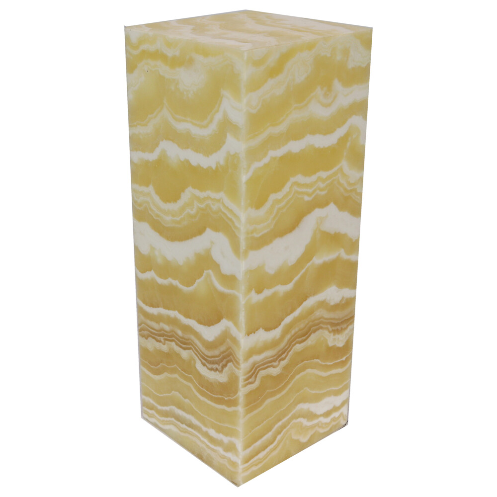<span style="position: initial; margin: initial;"></span><span style="font-family: "EB Garamond"; position: initial; margin: initial;">Onyx Luminary - 6" Sq. X 16" Amber.</span><div style="position: initial; margin: initial;"><p style="margin: initial; font-variant-numeric: normal; font-variant-east-asian: normal; font-stretch: normal; line-height: normal; font-family: "EB Garamond"; color: rgb(0, 0, 0); position: initial;"><span style="position: initial; margin: initial;"><font style="font-size: 1.2rem; line-height: 22px; position: initial; margin: initial;">Hand-crafted luminaries </font></span><span style="font-size: 1.2rem; position: initial; margin: initial;">are as unique as each Being on earth.</span></p><p style="margin: initial; font-variant-numeric: normal; font-variant-east-asian: normal; font-stretch: normal; line-height: normal; font-family: "EB Garamond"; color: rgb(0, 0, 0); position: initial;"><font style="font-size: 1.2rem; line-height: 22px; position: initial; margin: initial;">Formed of translucent bands of chalcedony and sometimes travertine</font></p><p style="margin: initial; font-variant-numeric: normal; font-variant-east-asian: normal; font-stretch: normal; line-height: normal; color: rgb(38, 38, 38); position: initial;"><font style="font-size: 1.2rem; line-height: 22px; position: initial; margin: initial; font-family: "EB Garamond";">marble, in alternating colors. Onyx consists of fine </font><font style="position: initial; margin: initial; font-family: "EB Garamond";"><span style="font-size: 16.8px; position: initial; margin: initial; font-family: "EB Garamond";">inter-growths</span></font><font style="font-size: 1.2rem; line-height: 22px; position: initial; margin: initial; font-family: "EB Garamond";"> of the</font></p><p style="margin: initial; font-variant-numeric: normal; font-variant-east-asian: normal; font-stretch: normal; line-height: normal; font-family: "EB Garamond"; color: rgb(0, 0, 0); position: initial;"><font style="font-size: 1.2rem; line-height: 22px; position: initial; margin: initial;">silica minerals quartz and morganite. These properties allow the</font></p><p style="margin: initial; font-variant-numeric: normal; font-variant-east-asian: normal; font-stretch: normal; line-height: normal; font-family: "EB Garamond"; color: rgb(0, 0, 0); position: initial;"><font style="font-size: 1.2rem; line-height: 22px; position: initial; margin: initial;">luminaries to glow beautifully from within, providing soothing</font></p><p style="margin: initial; font-variant-numeric: normal; font-variant-east-asian: normal; font-stretch: normal; line-height: normal; font-family: "EB Garamond"; color: rgb(0, 0, 0); position: initial;"><font style="font-size: 1.2rem; line-height: 22px; position: initial; margin: initial;">ambiance. The material is slabbed from one solid boulder, then hand</font></p><p style="margin: initial; font-variant-numeric: normal; font-variant-east-asian: normal; font-stretch: normal; line-height: normal; font-family: "EB Garamond"; color: rgb(0, 0, 0); position: initial;"><font style="font-size: 1.2rem; line-height: 22px; position: initial; margin: initial;">matched for optimal balance and symmetry. The stone is sourced from</font></p><p style="margin: initial; font-variant-numeric: normal; font-variant-east-asian: normal; font-stretch: normal; line-height: normal; font-family: "EB Garamond"; color: rgb(0, 0, 0); position: initial;"><font style="font-size: 1.2rem; line-height: 22px; position: initial; margin: initial;">the Southern Interior Region of Mexico. Invite one into your home</font></p><p style="margin: initial; font-variant-numeric: normal; font-variant-east-asian: normal; font-stretch: normal; line-height: normal; font-family: "EB Garamond"; color: rgb(0, 0, 0); position: initial;"><font style="font-size: 1.2rem; line-height: 22px; position: initial; margin: initial;">today, and experience it for yourself! Perfect lighting for any space. Beautiful light to put in any room.</font></p></div> Onyx Luminary - 6" Sq. X 16" Amber