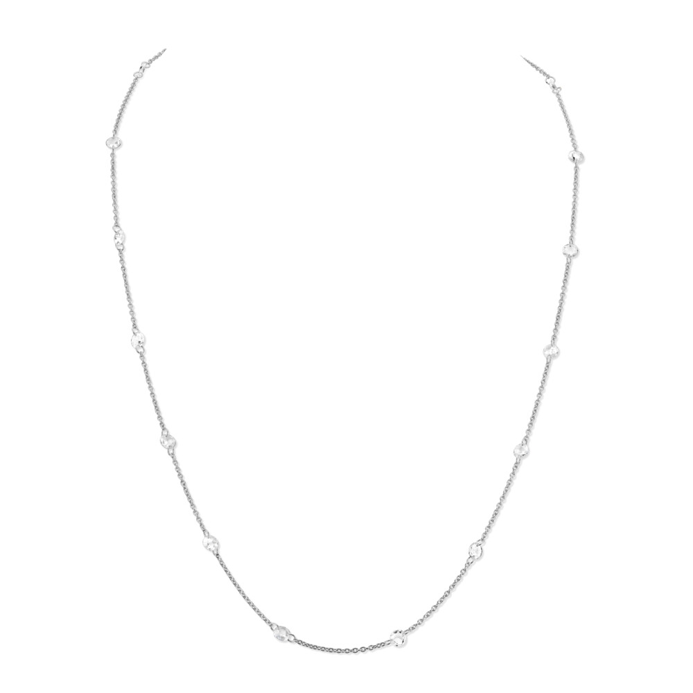 <span style="font-size: 16.8px; position: initial; margin: initial;">SLOANE STREET'S MUST HAVE DIAMOND CHAIN. THIS 18K GOLD DIAMOND CHAIN WILL HAVE YOU WONDERING HOW YOU EVER LIVED WITHOUT IT. THE 15 3MM BRILLIANT ROSE-CUT DIAMONDS ELEGANTLY FLOAT ON YOUR NECK FOR THE PERFECT AMOUNT OF SPARKLE ON A CLASSIC 18” BOSTON CHAIN WITH 16” JUMP RING AND LOBSTER CLASP CLOSURE. WHETHER LOUNGING IN SWEATPANTS, HEADED TO YOGA OR OUT FOR A NIGHT ON THE TOWN, THIS EFFORTLESSLY CHIC CHAIN IS AN ESSENTIAL IN ANY JEWELRY WARDROBE. COMFORTABLE ENOUGH TO NEVER TAKE OFF AND LAYERS PERFECTLY WITH ANY PENDANT OR LONG CHAIN.</span><br style="position: initial; margin: initial;"> Floating Rosecut Diamond Chain