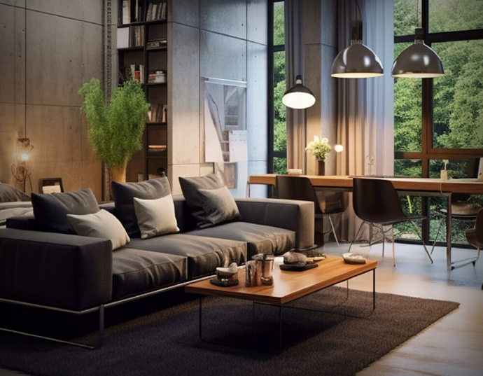Beautifully styled living room interior