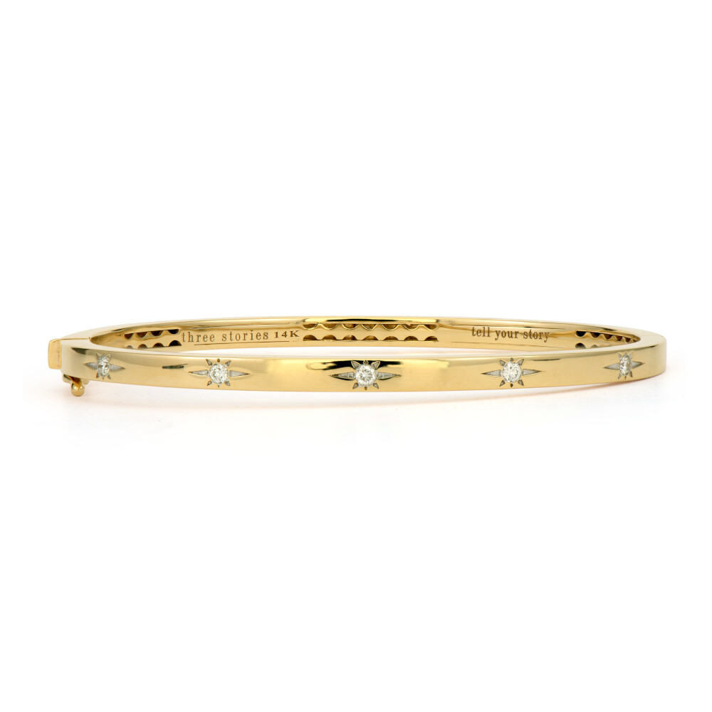 Narrow Starburst Diamond Bangle | Three Stories Jewelry