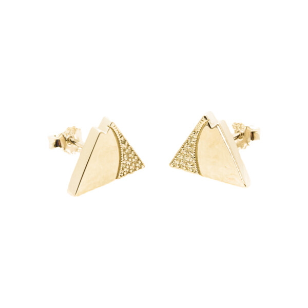 Closeup photo of Mountain Slope earrings with CZ's