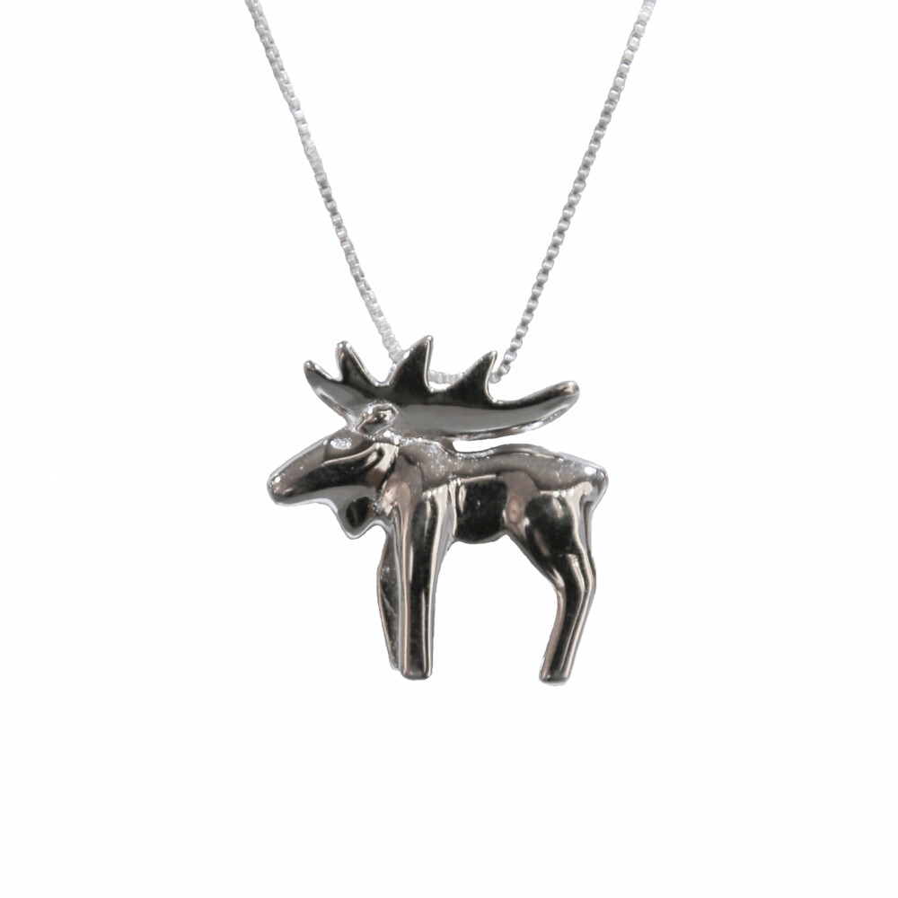Sterling silver papa moose pendant, SS chain is included. Papa Moose Pendant
