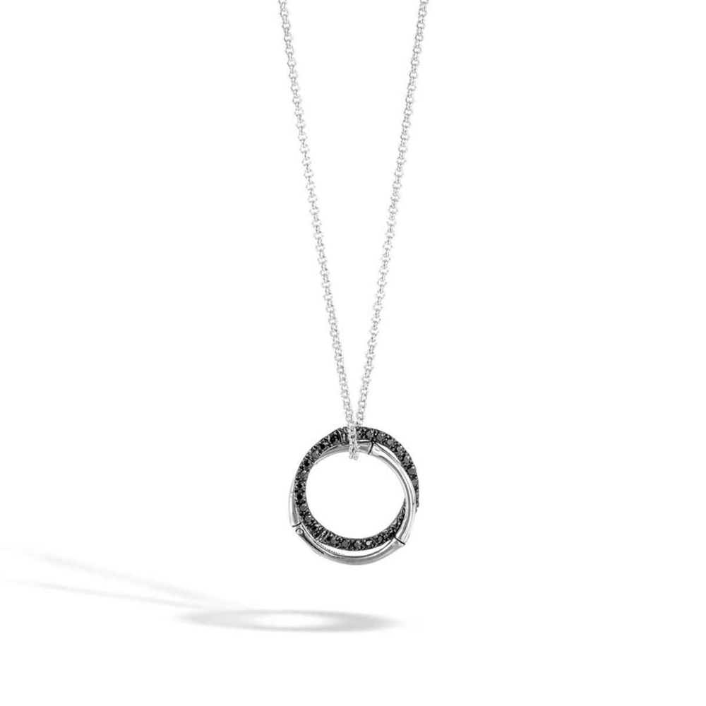 Bamboo Interlinking Pendant Necklace in Silver with Gemstone | John Hardy Bamboo Interlinking Pendant Necklace in Silver with Gemstone