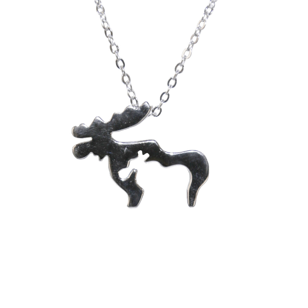 <span style="font-size: 16.8px; position: initial; margin: initial;">Sterling silver mama moose pendant, SS chain is included.</span> Mama Moose