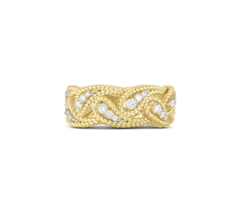 18ky gold byzantine borocco ring with 0.58ct diamonds Byzantine Borocco Dia Ring