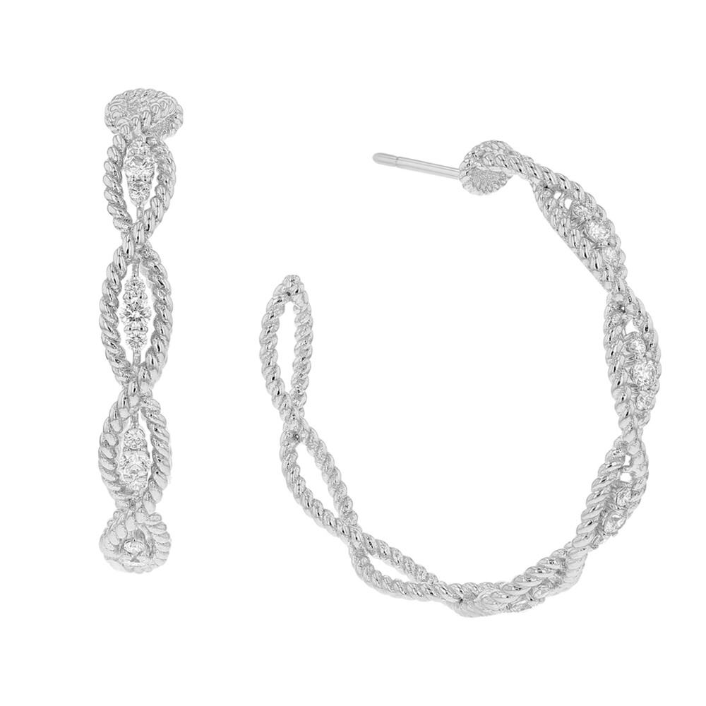 18kw gold barocco braid earrings with 0.30ct diamonds Barocco Braid Earrings