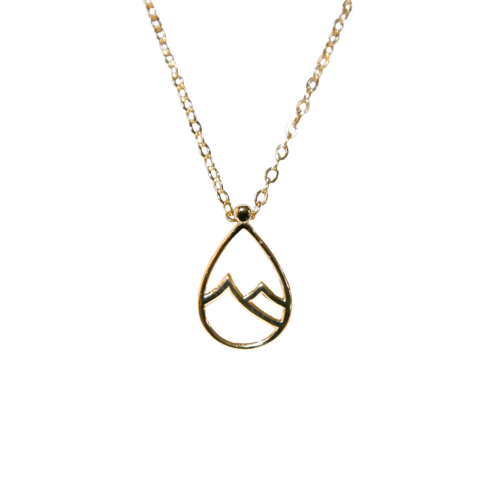 Mountain teardrop necklace small size (1/2") gold vermeil<div><br></div> Mountain teardrop necklace gold vermeil