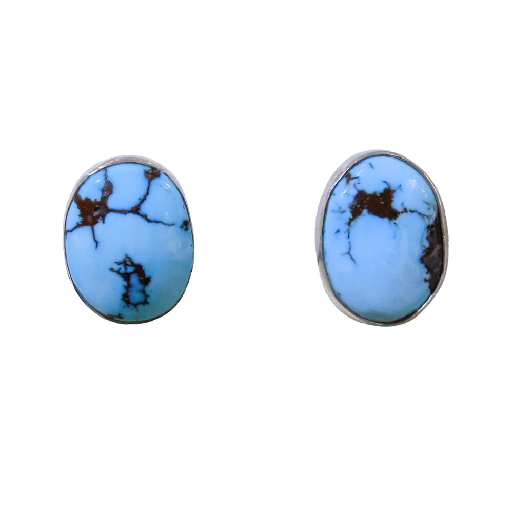 Dry creek turquoise studs set in Sterling Silver, sterling silver earrings backs are included. Dry Creek Turquoise studs