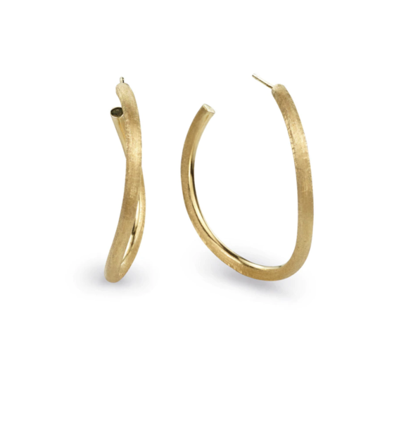 Closeup photo of Jaipur Collection 18K YG Twisted Hoops