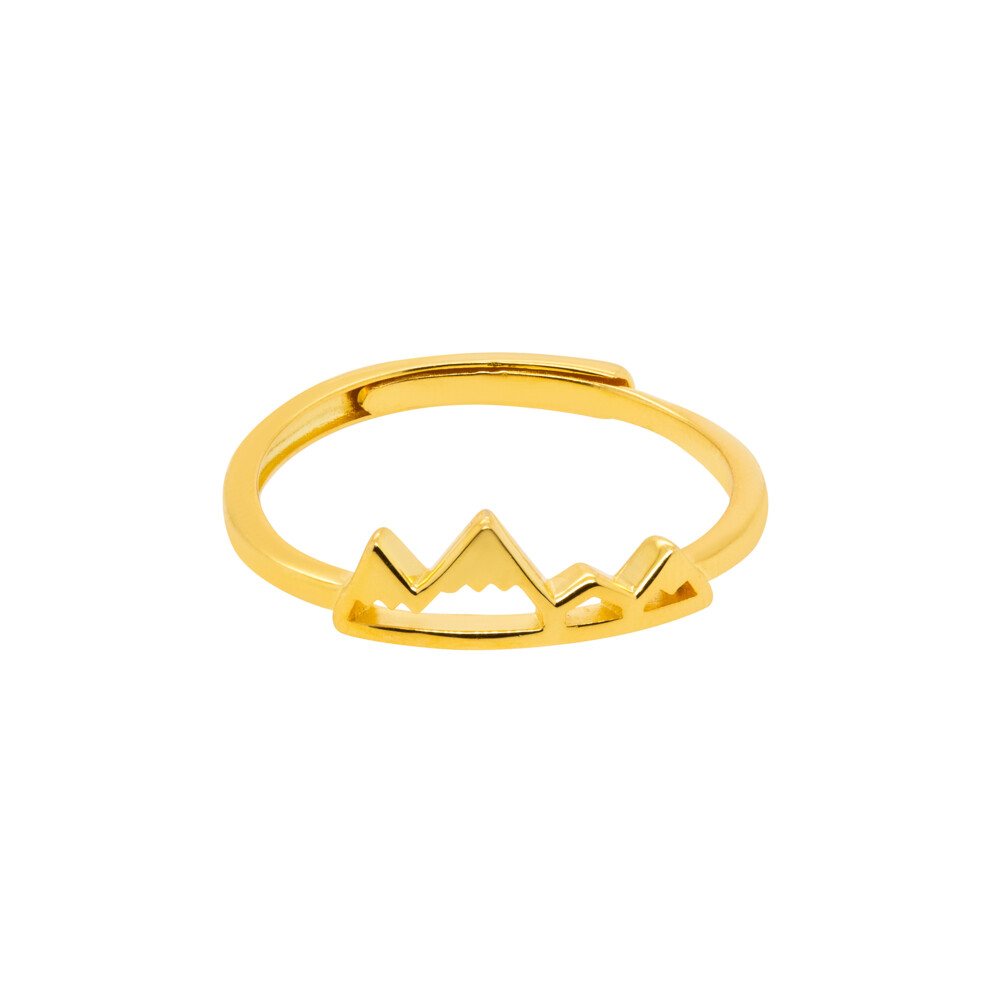 Gold Plated Tone Mountain Ring -  Adjustable
