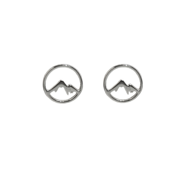 Closeup photo of Mountain Circle SS Stud Earrings