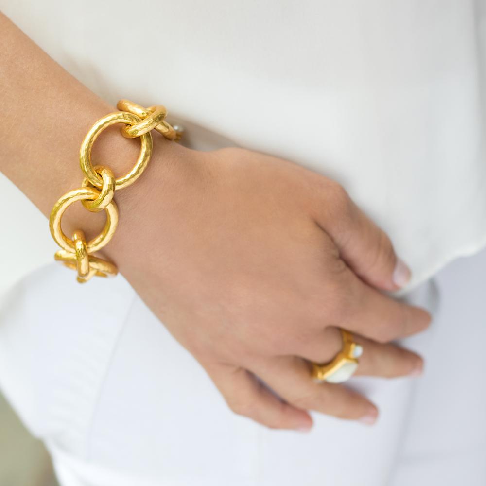 Catalina Link Bracelet Gold Pearl Catalina Large Link Bracelet