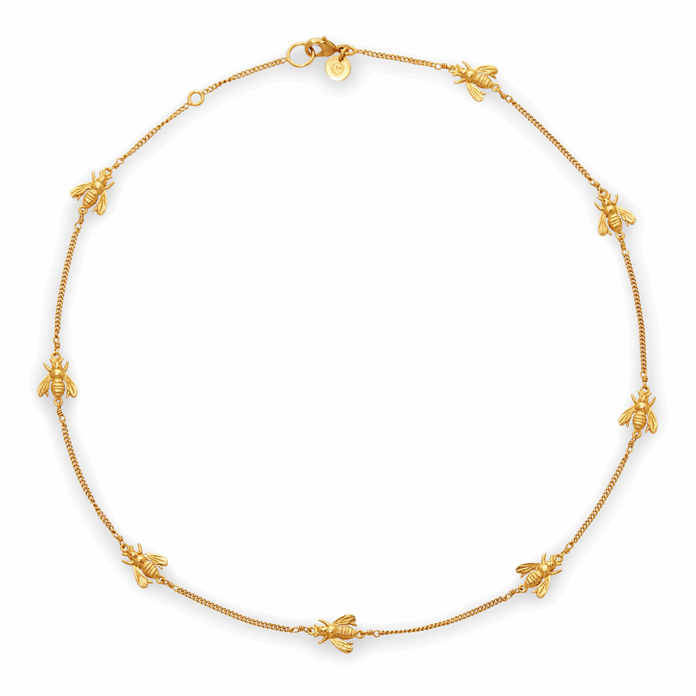 <div style="position: initial; margin: initial;">Delicate chain with delightful bee stations. Length can be adjusted to either 16.5 or 17.5 inches.</div> Bee Delicate Necklace Gold