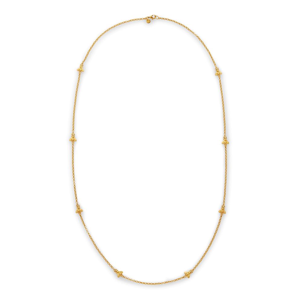 <div style="position: initial; margin: initial;">Elegant chain measures 38 inches in length, comes with delightful bee stations and is long enough to double up.</div> Bee Station Necklace