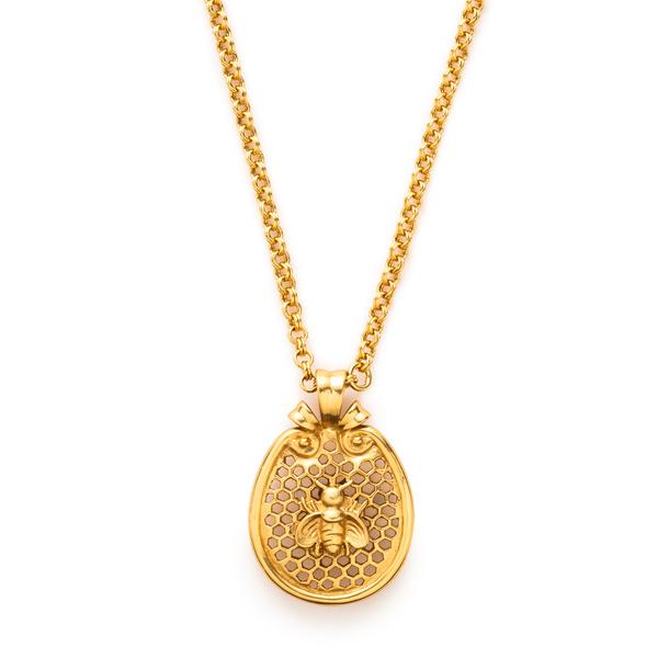 Whether you love bees or eye-catching jewelry, the Bee Pendant is perfect for you. Our enchanting Bee pendant is made with 24k gold plate. Bee Pendant