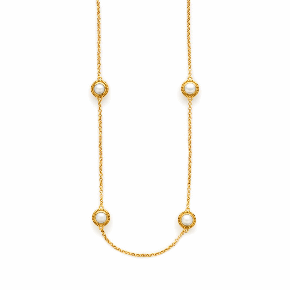 Loire Station necklace features a 24k gold plate over nickel free brass. Loire Station Necklace